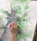 樹を水彩で描く