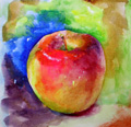 りんごの水彩画